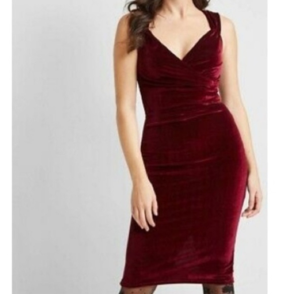 Rock Steady deep red wiggle dress